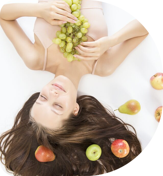 Woman with fruit in hair - FAQ